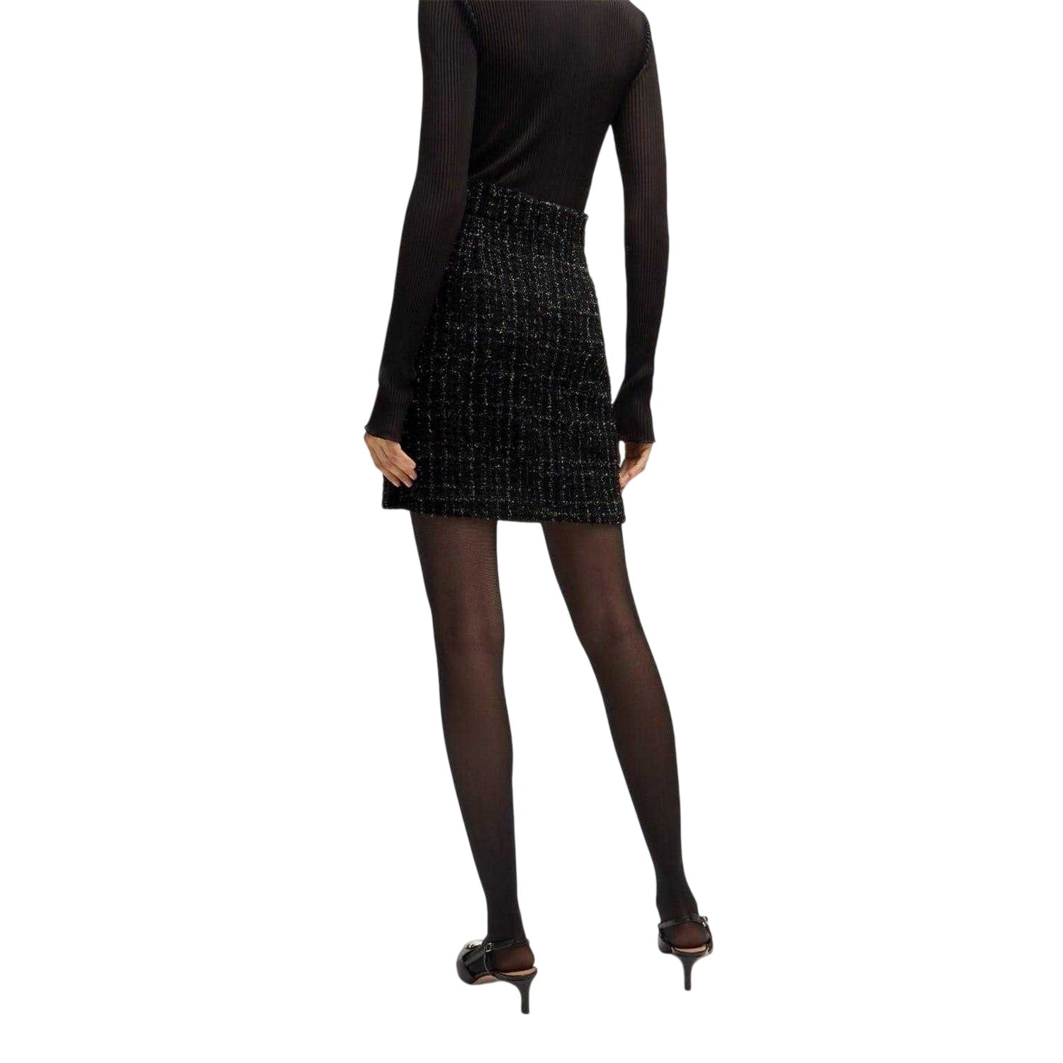 Black - Back - Boss Womens-Ladies Viliana Regular Mini Skirt