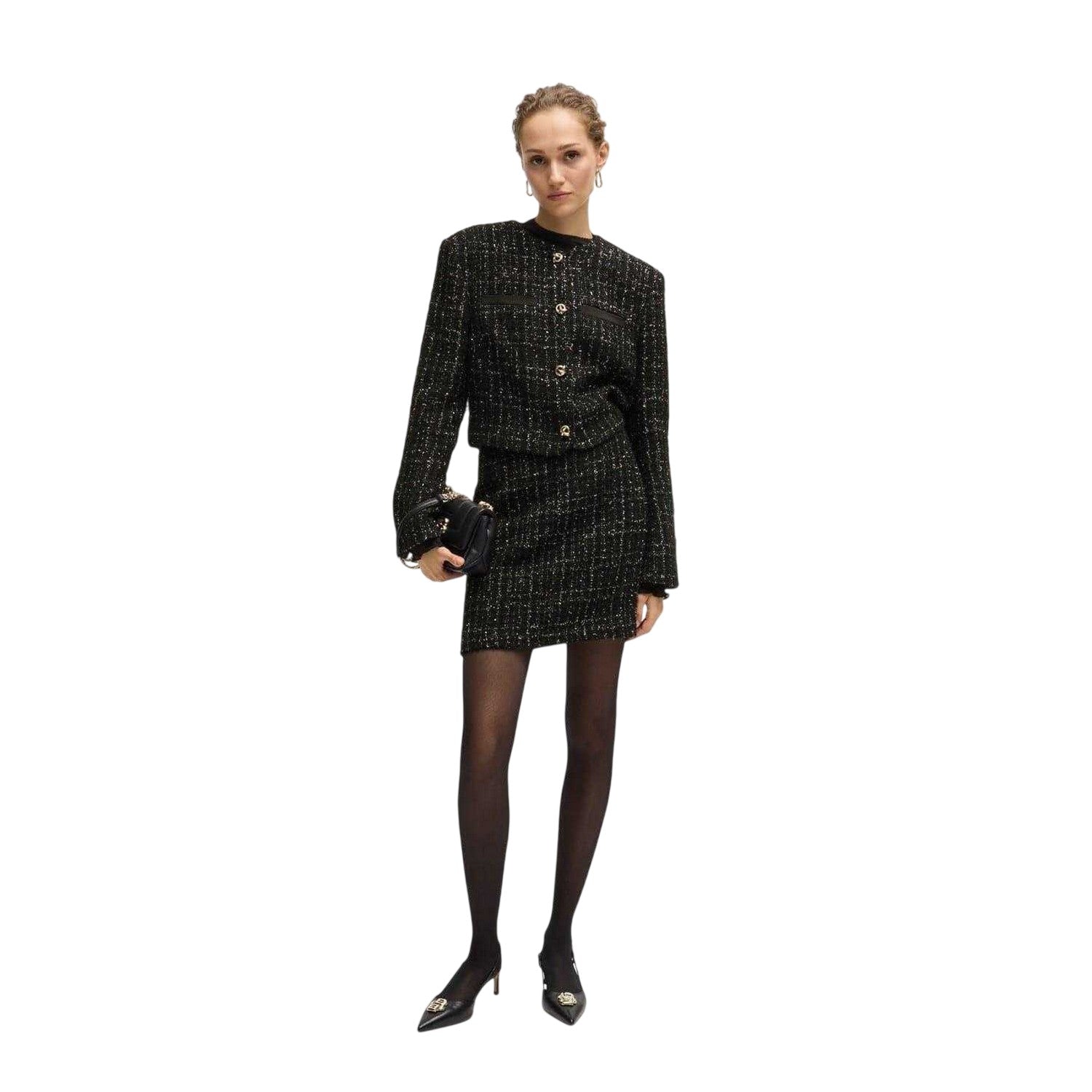 Black - Lifestyle - Boss Womens-Ladies Viliana Regular Mini Skirt