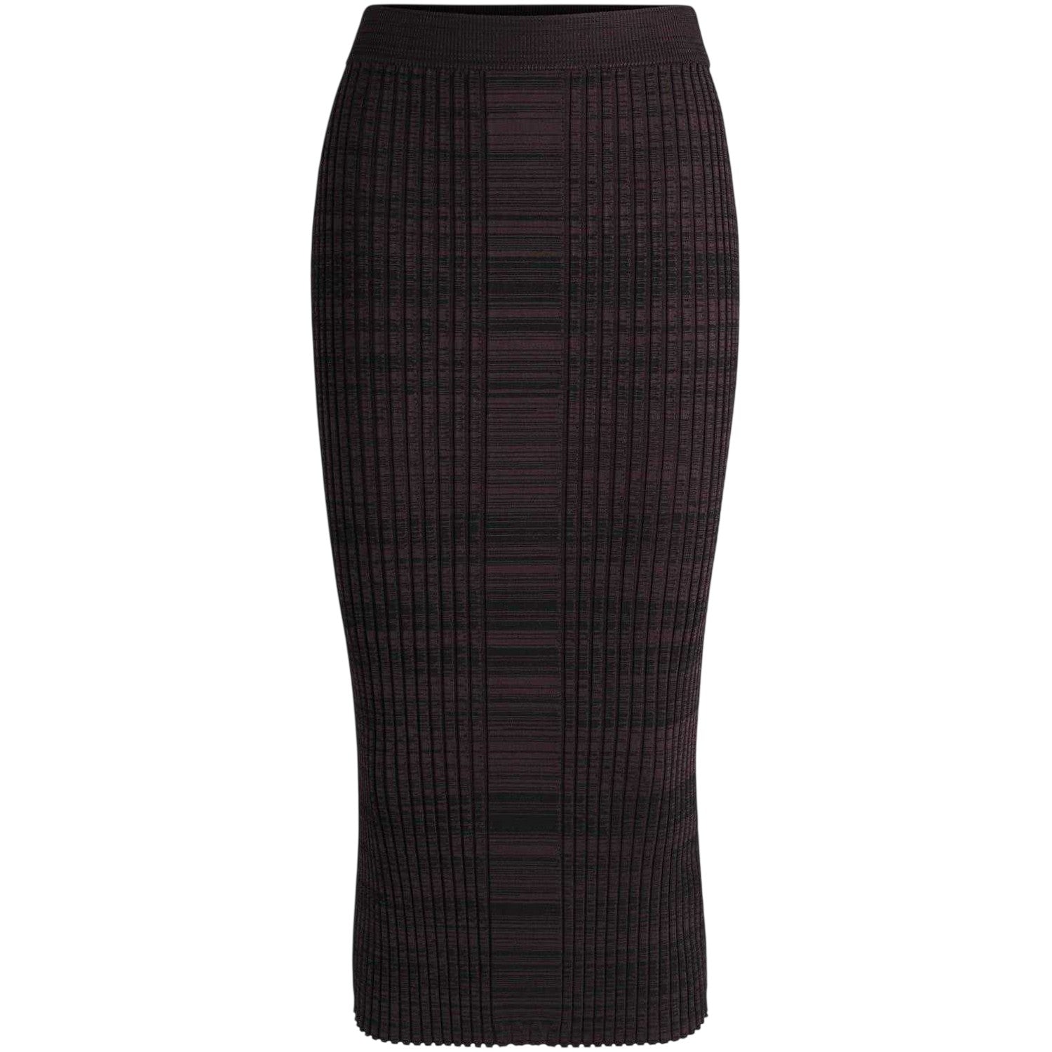 Dark Burgundy - Front - Boss Womens-Ladies Farmina Knitted Midi Skirt