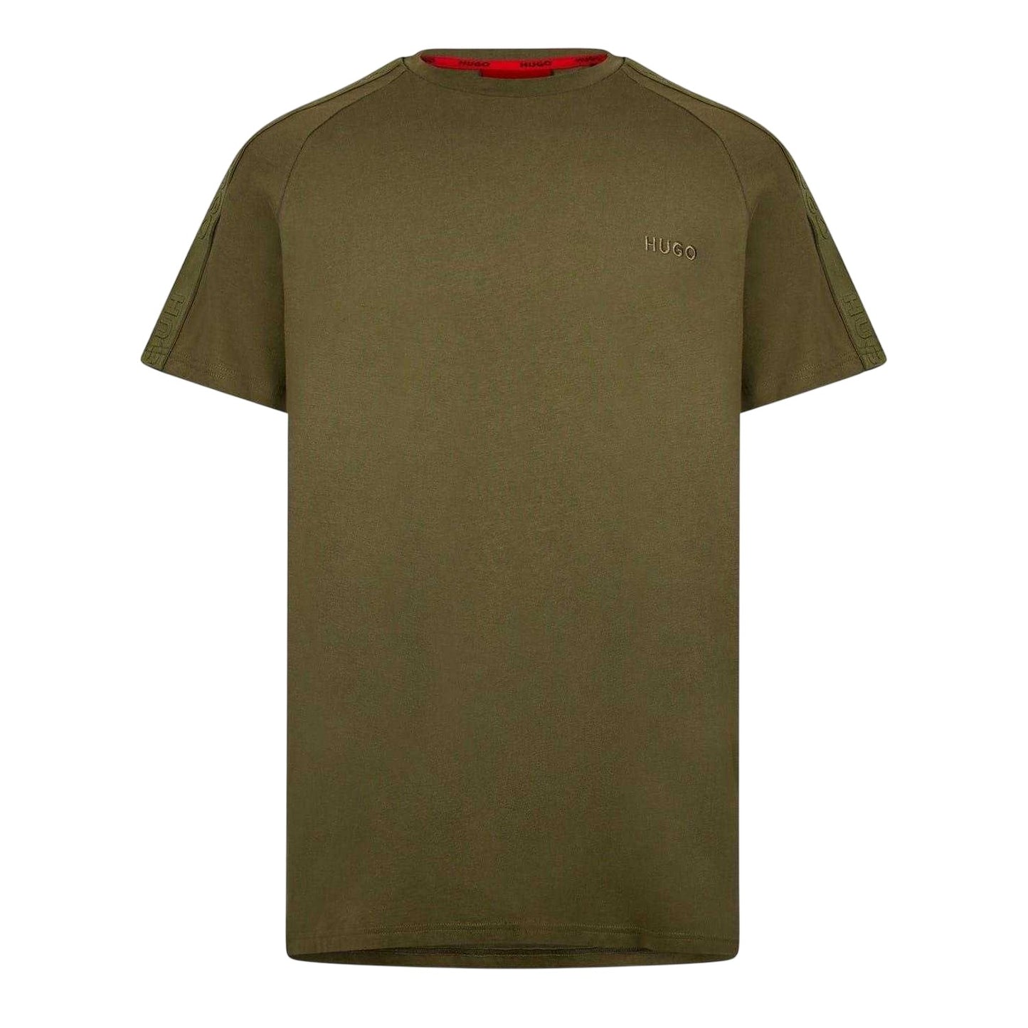 Green - Front - Hugo Mens Tape T-Shirt