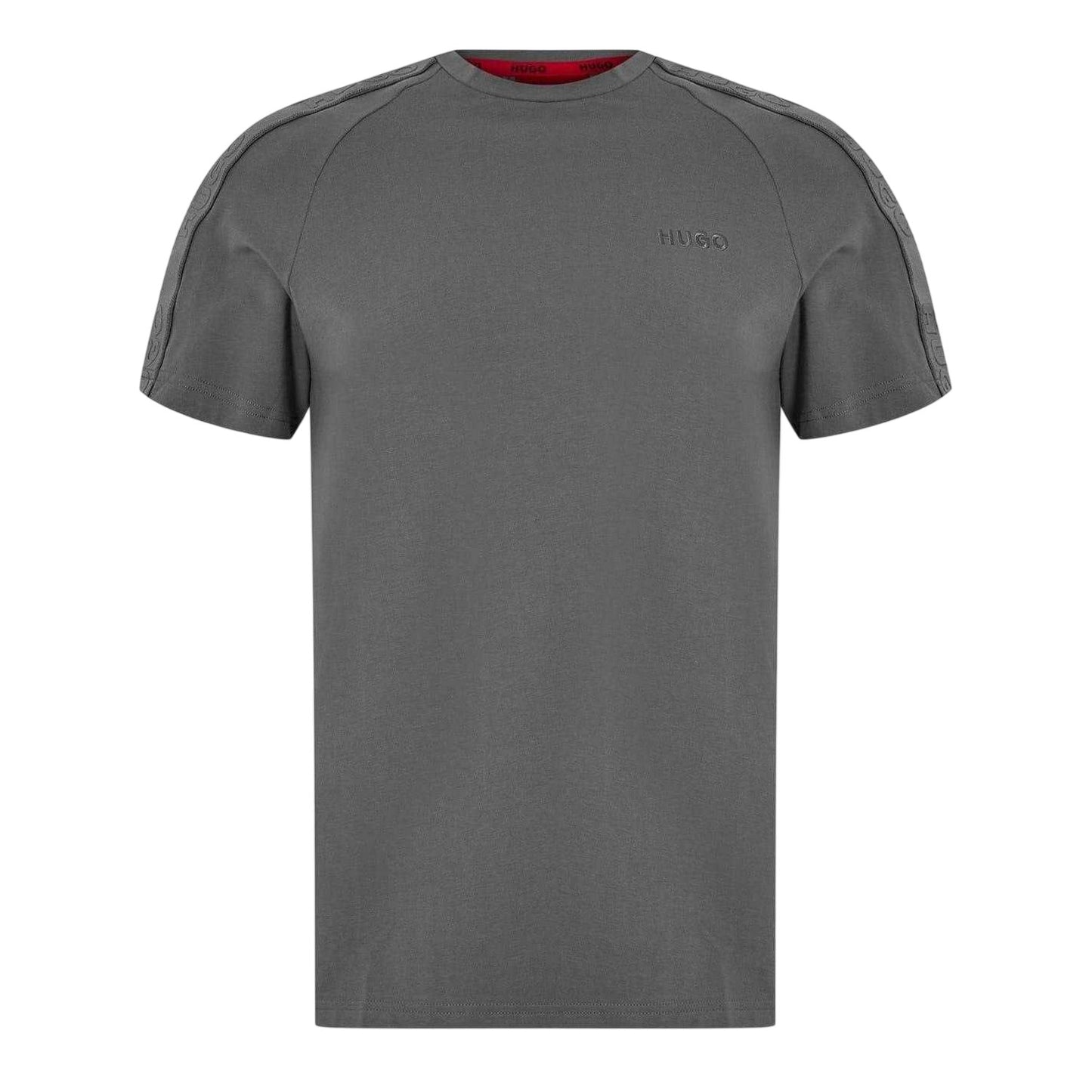 Medium Grey - Front - Hugo Mens Tape T-Shirt