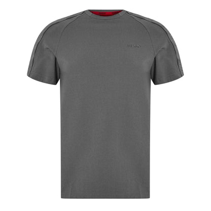 Medium Grey - Front - Hugo Mens Tape T-Shirt
