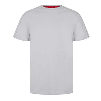 Pastel Grey - Front - Hugo Mens Tape T-Shirt