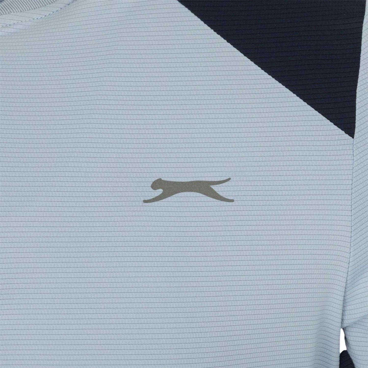 Blue-Navy - Side - Slazenger Mens Logo Woven Zip Neck Golf T-Shirt