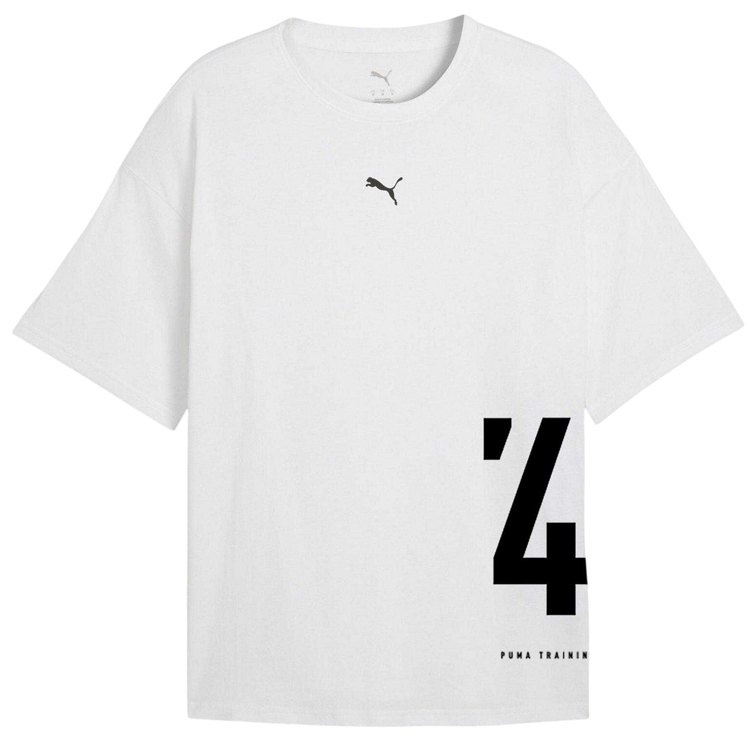 Puma White - Front - Puma Unisex Adult Graphic Oversized Training T-Shirt