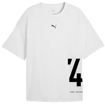Puma White - Front - Puma Unisex Adult Graphic Oversized Training T-Shirt