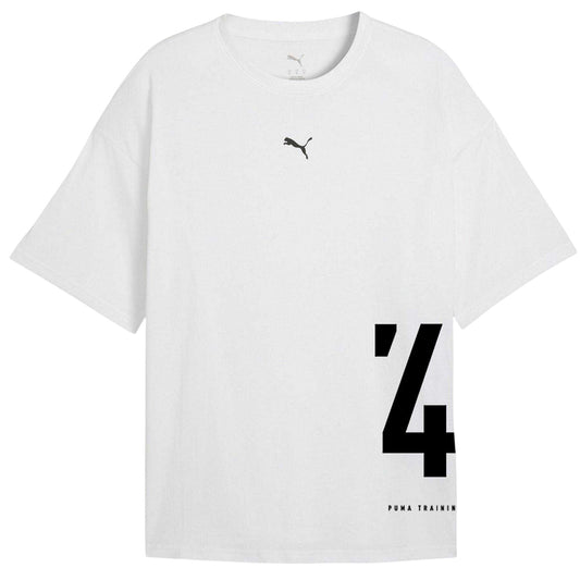 Puma White - Front - Puma Unisex Adult Graphic Oversized Training T-Shirt