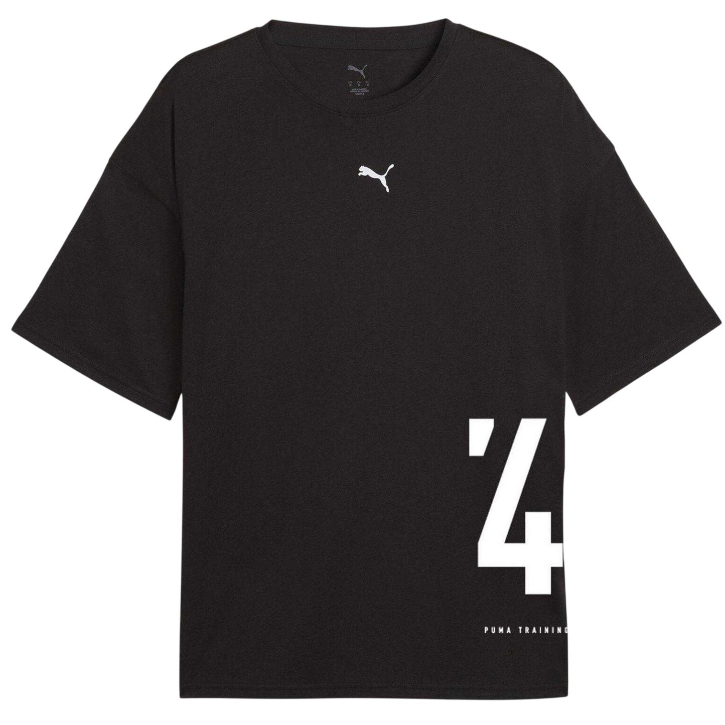 Puma Black - Front - Puma Unisex Adult Graphic Oversized Training T-Shirt