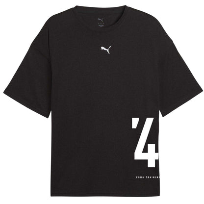 Puma Black - Front - Puma Unisex Adult Graphic Oversized Training T-Shirt