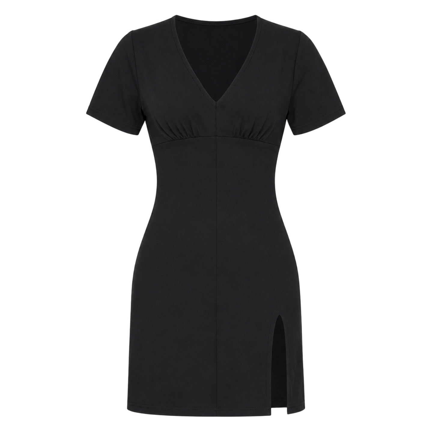 Black - Front - Missy Empire Womens-Ladies Short-Sleeved Mini Dress