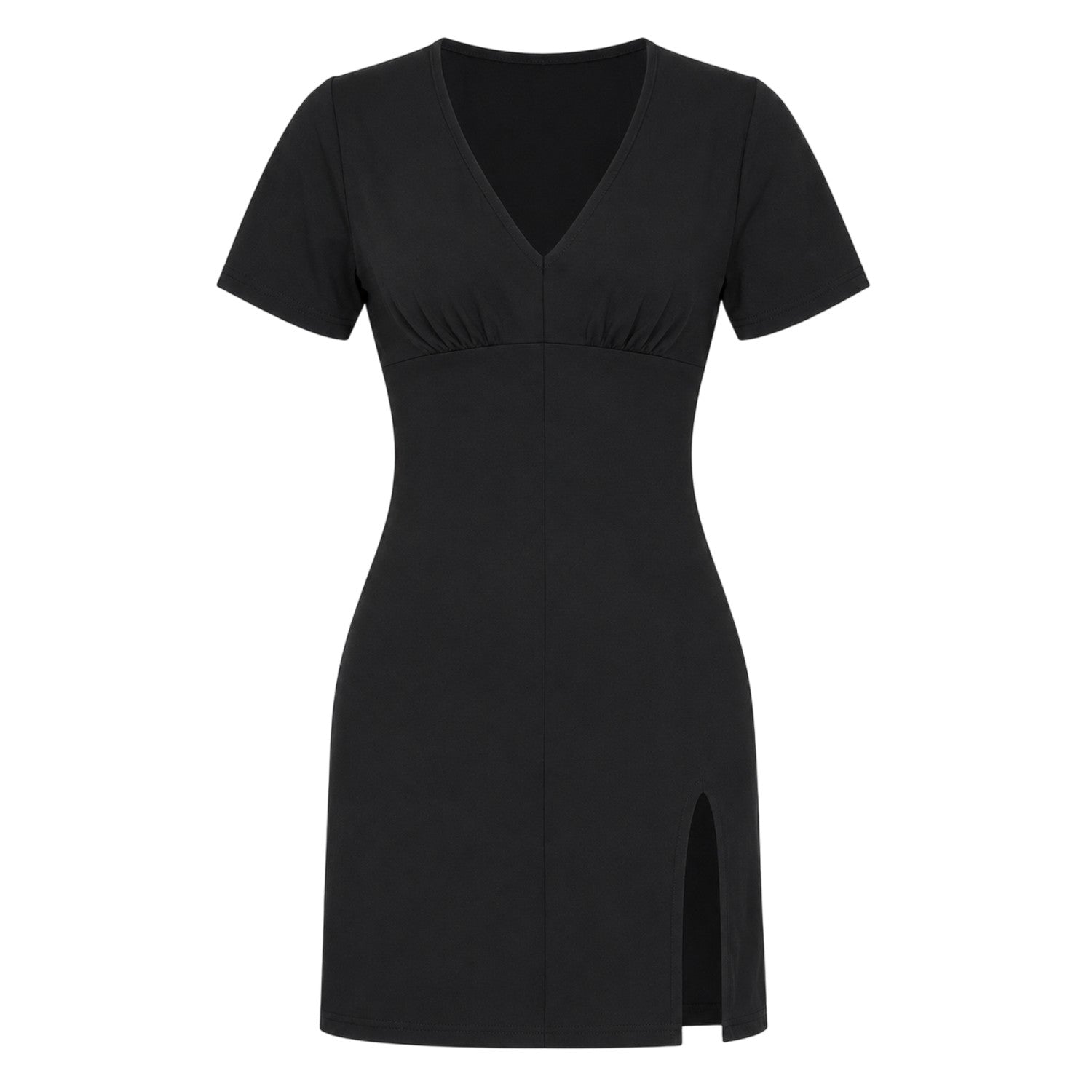Black - Front - Missy Empire Womens-Ladies Short-Sleeved Mini Dress