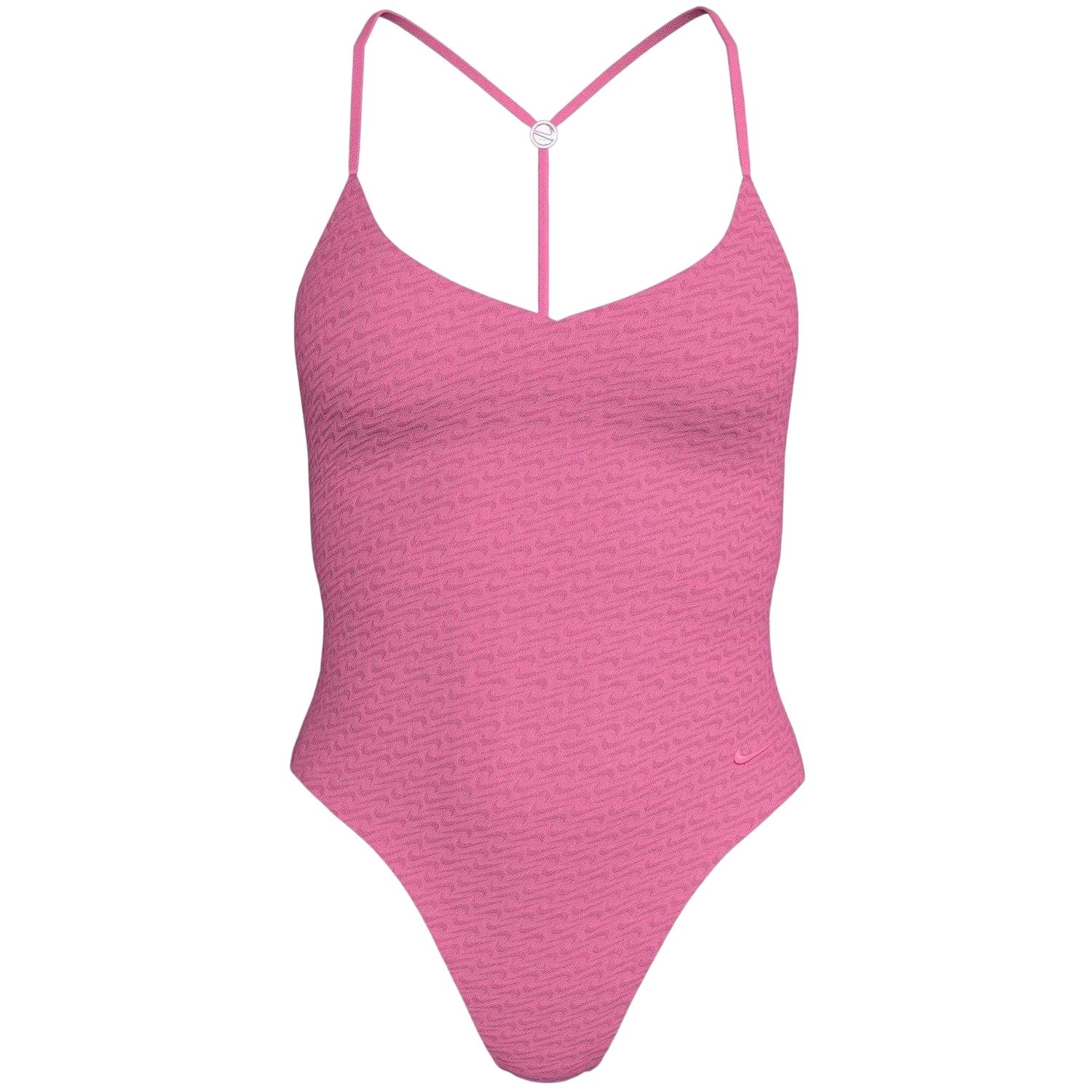 Pink Glow - Front - Nike Womens-Ladies Repeat Logo One Piece Swimsuit