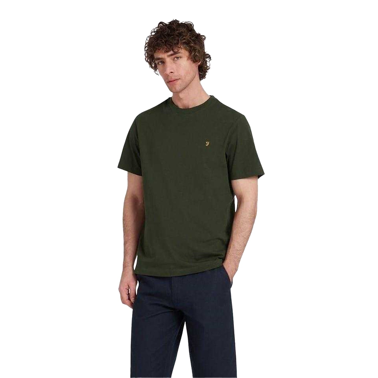 Evergreen - Side - Farah Mens Logo Regular T-Shirt