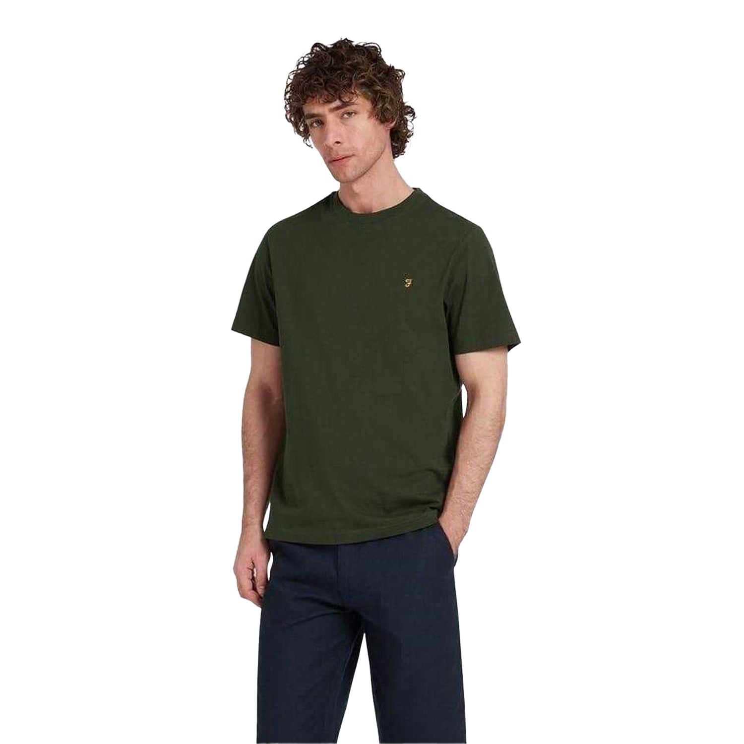 Evergreen - Side - Farah Mens Logo Regular T-Shirt
