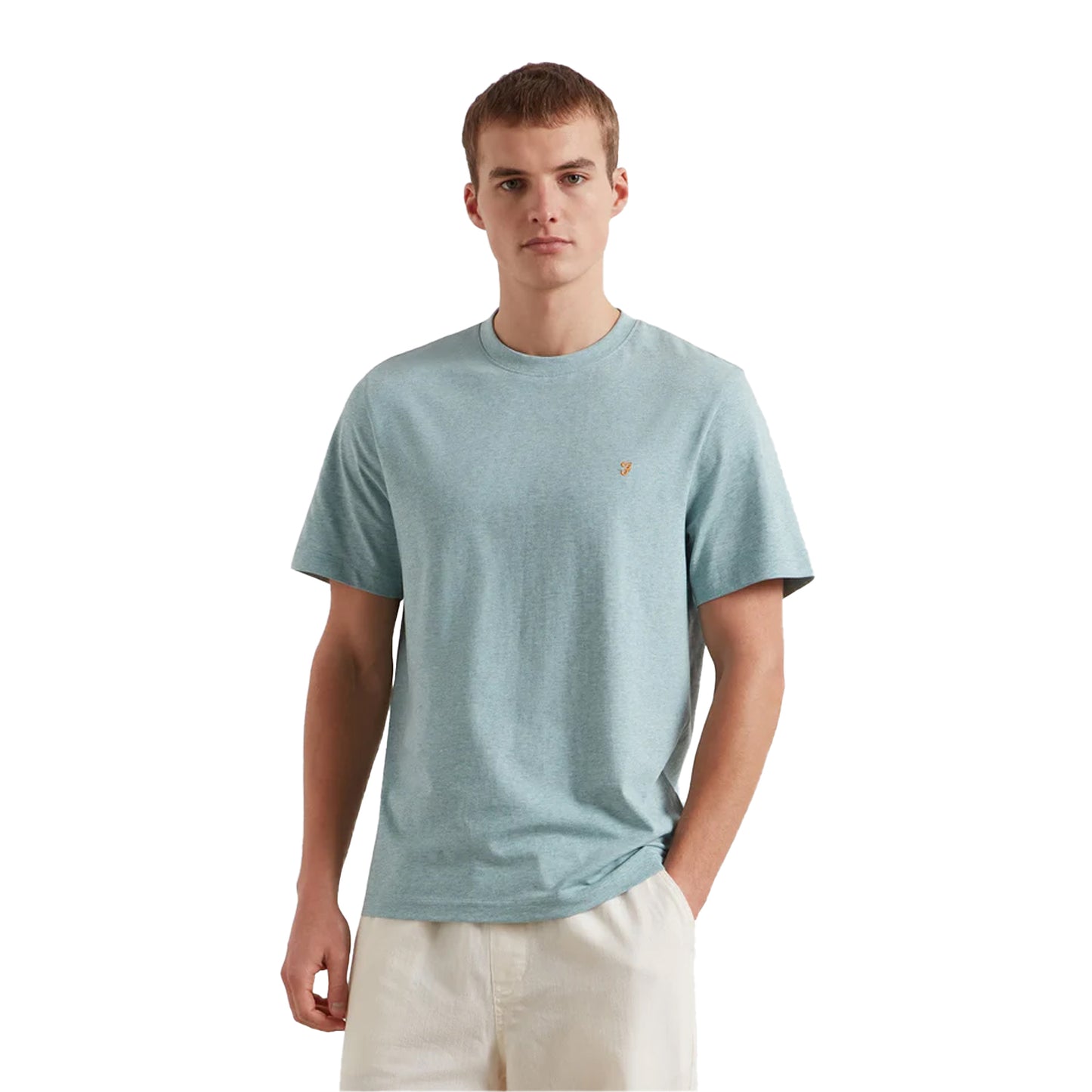 Mist Green - Back - Farah Mens Logo Regular T-Shirt