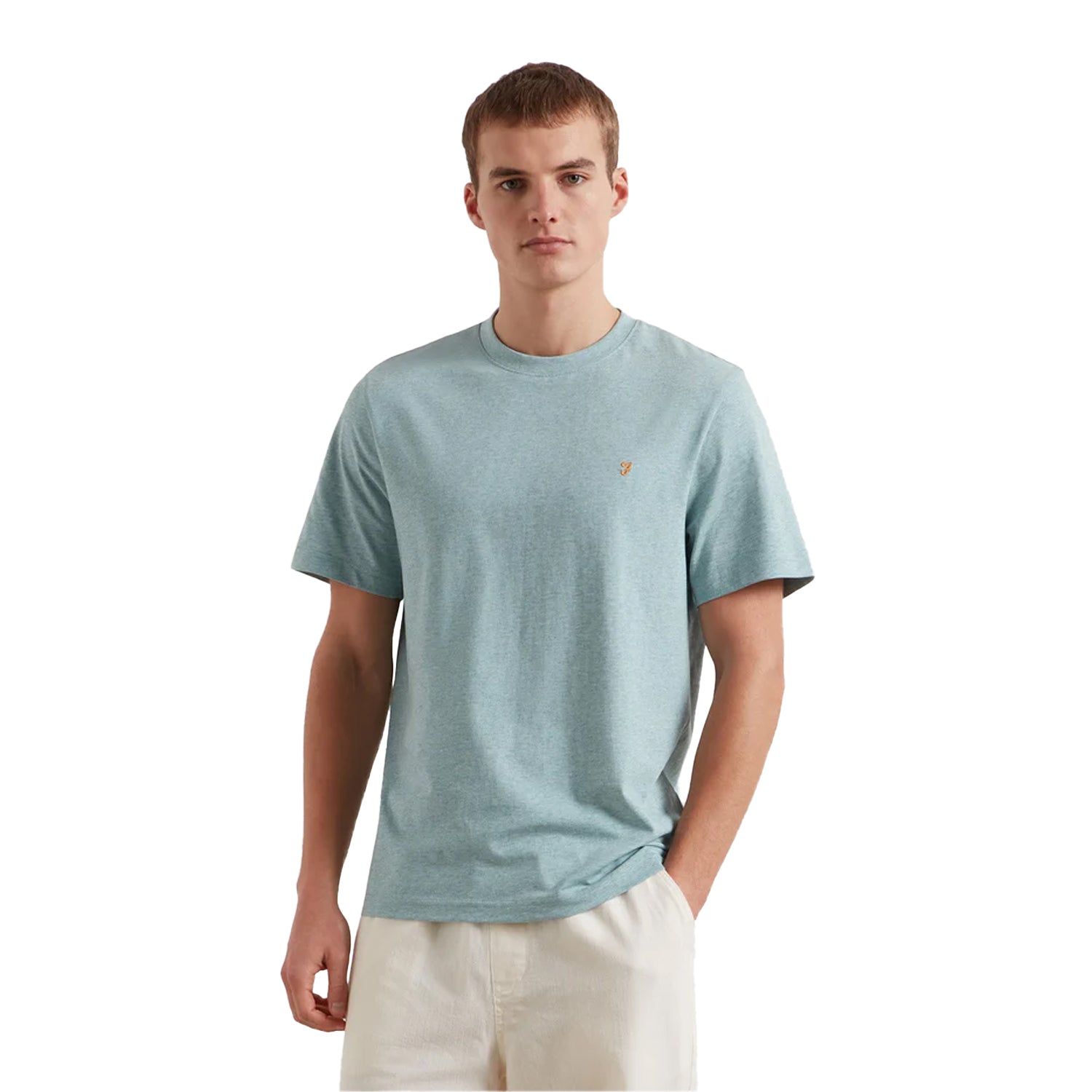 Mist Green - Back - Farah Mens Logo Regular T-Shirt
