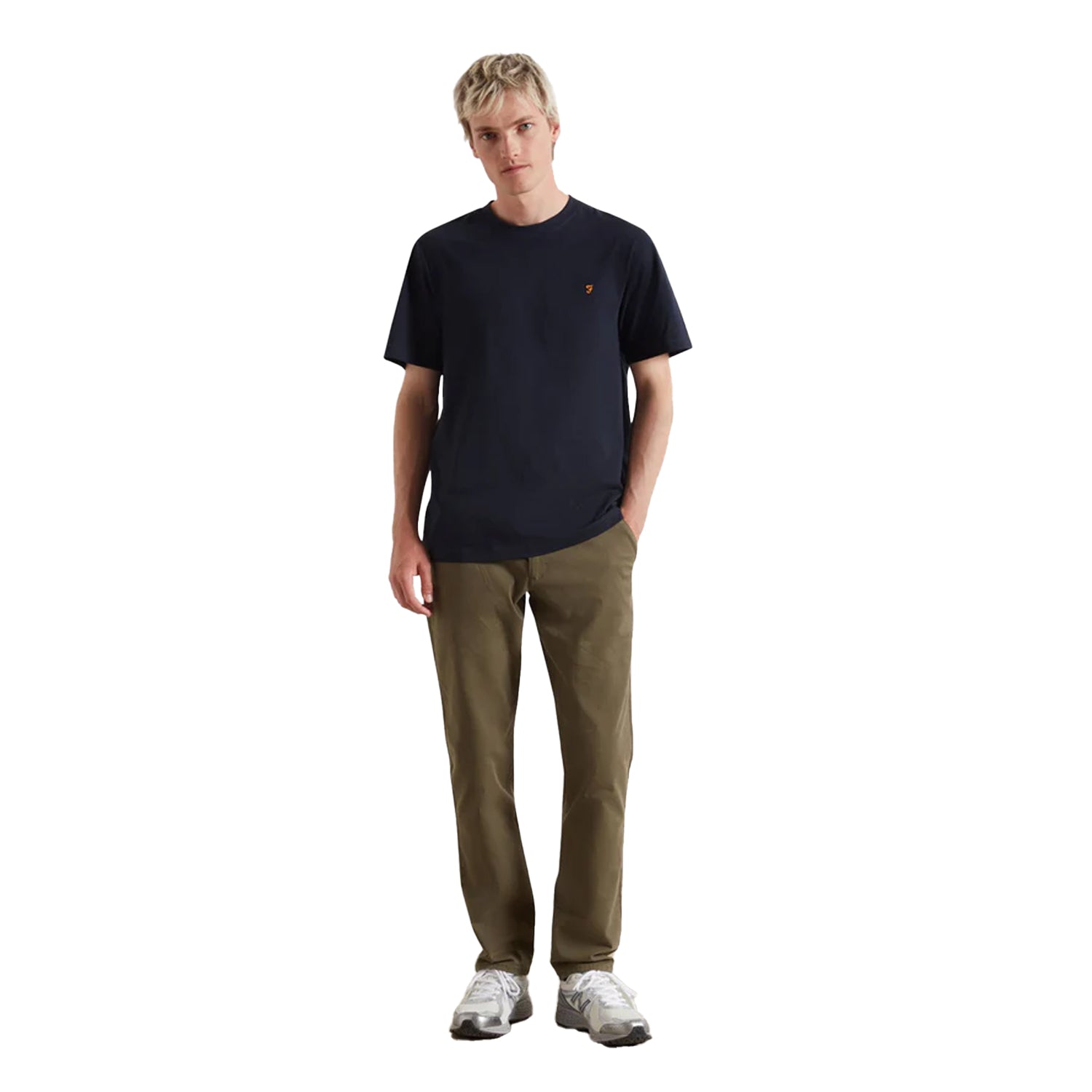 True Navy - Side - Farah Mens Logo Regular T-Shirt