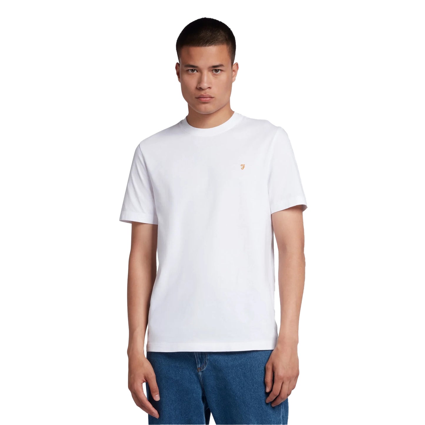 White - Side - Farah Mens Logo Regular T-Shirt