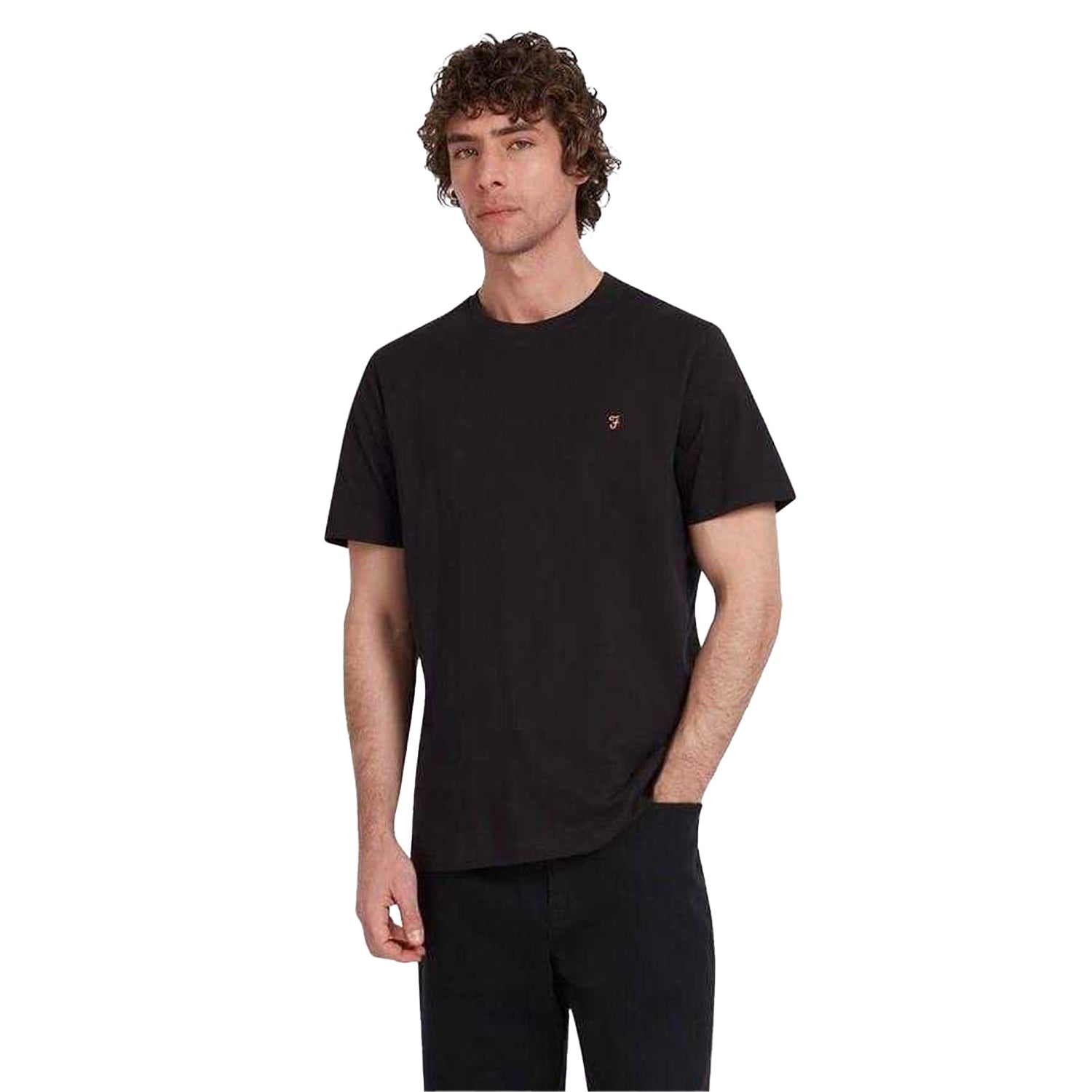Black - Side - Farah Mens Logo Regular T-Shirt