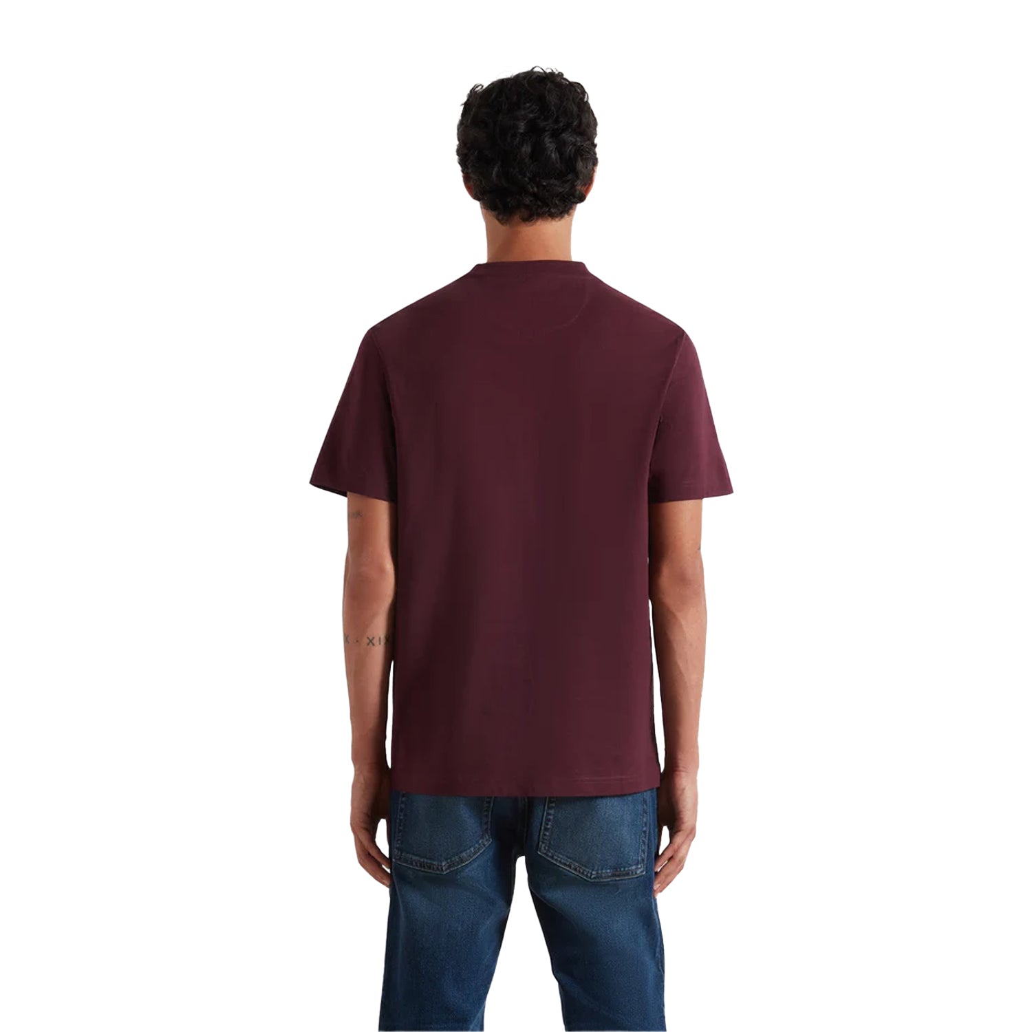 Burgundy - Back - Farah Mens Logo Regular T-Shirt