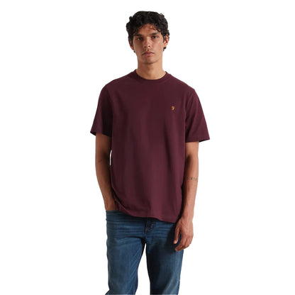 Burgundy - Side - Farah Mens Logo Regular T-Shirt