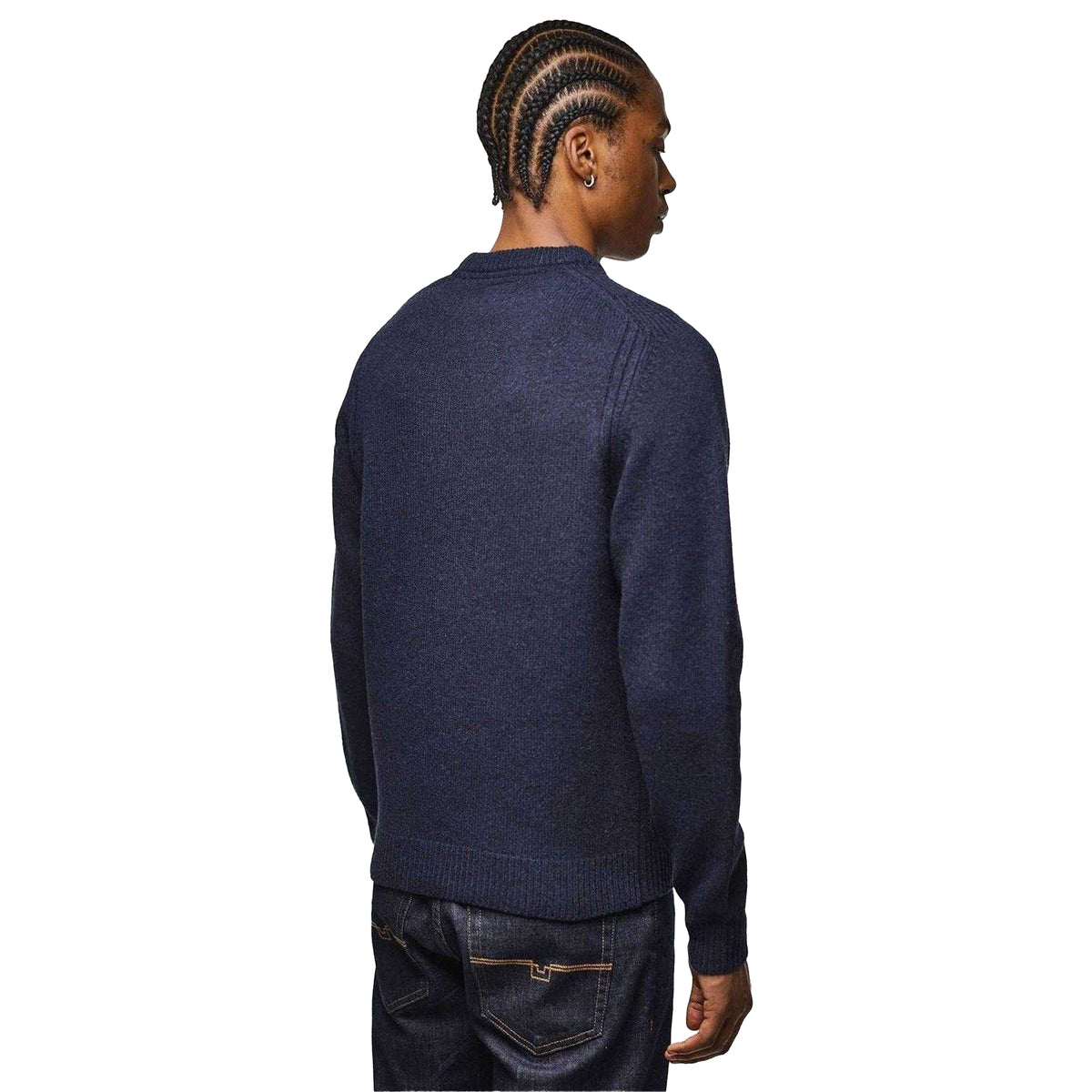 Navy - Back - Weekend Offender Mens Zagreb Wool Blend Sweatshirt