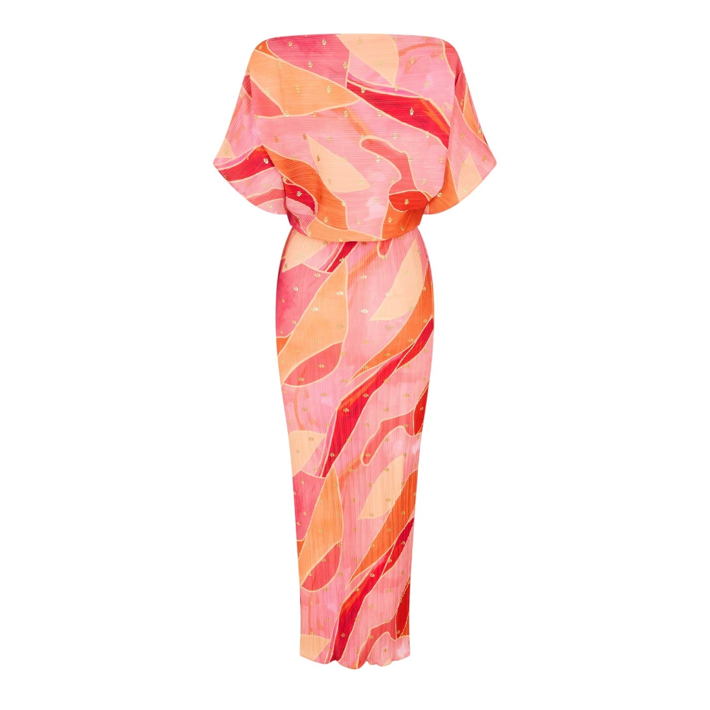 Pink - Back - Never Fully Dressed Womens-Ladies Tilly Abstract Maxi Dress