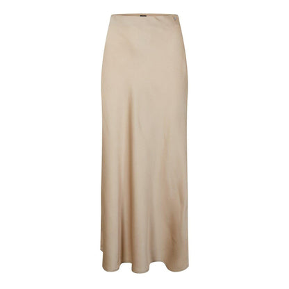 Beige - Front - Boss Womens-Ladies C Visos Satin Midi Skirt