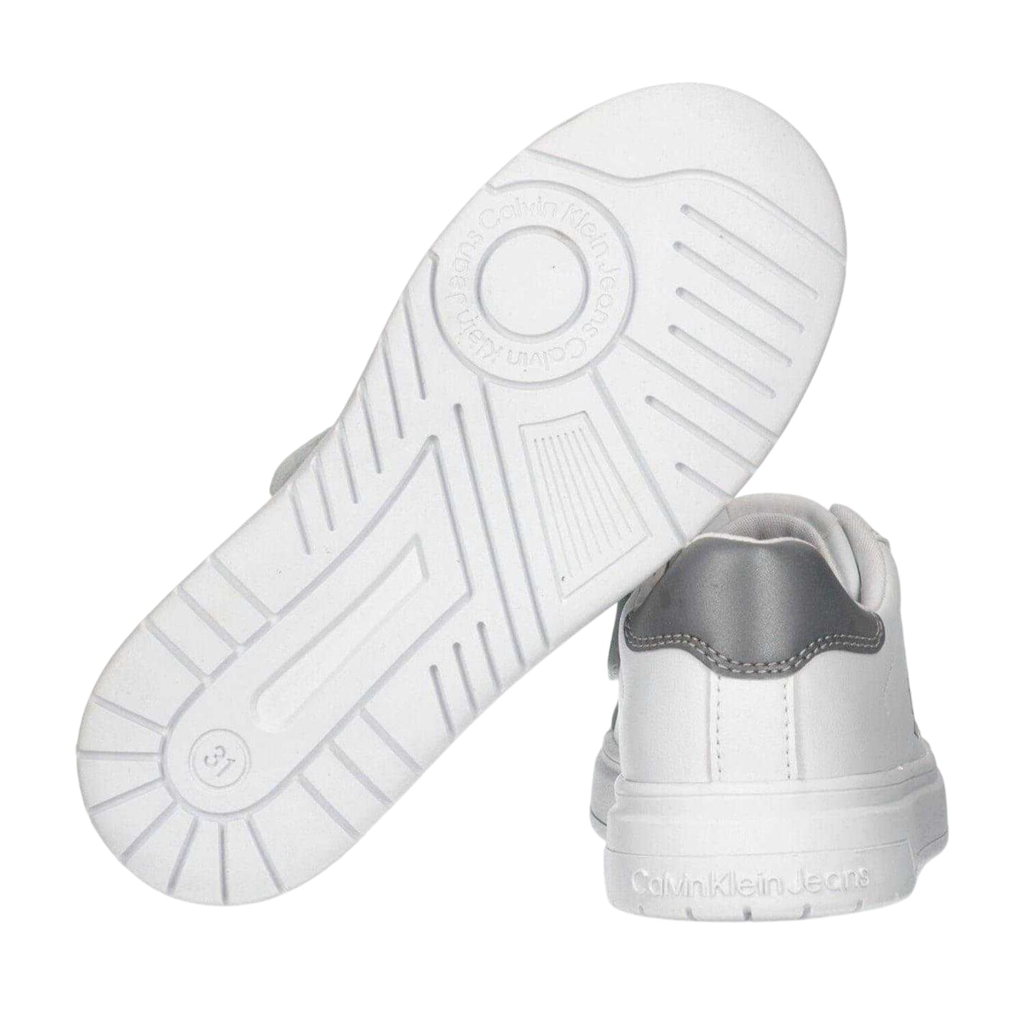White-Grey - Lifestyle - Calvin Klein Childrens-Kids Lace Up Trainers