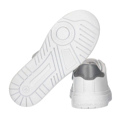 White-Grey - Lifestyle - Calvin Klein Childrens-Kids Lace Up Trainers