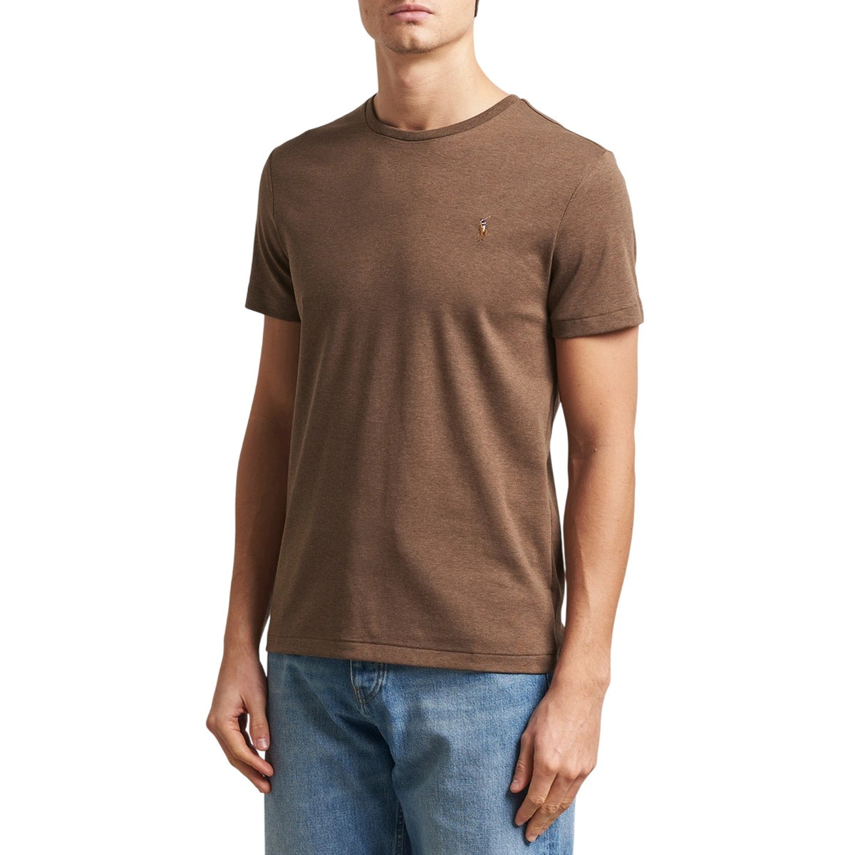 Brown - Side - Ralph Lauren Mens Pima Cotton Regular T-Shirt