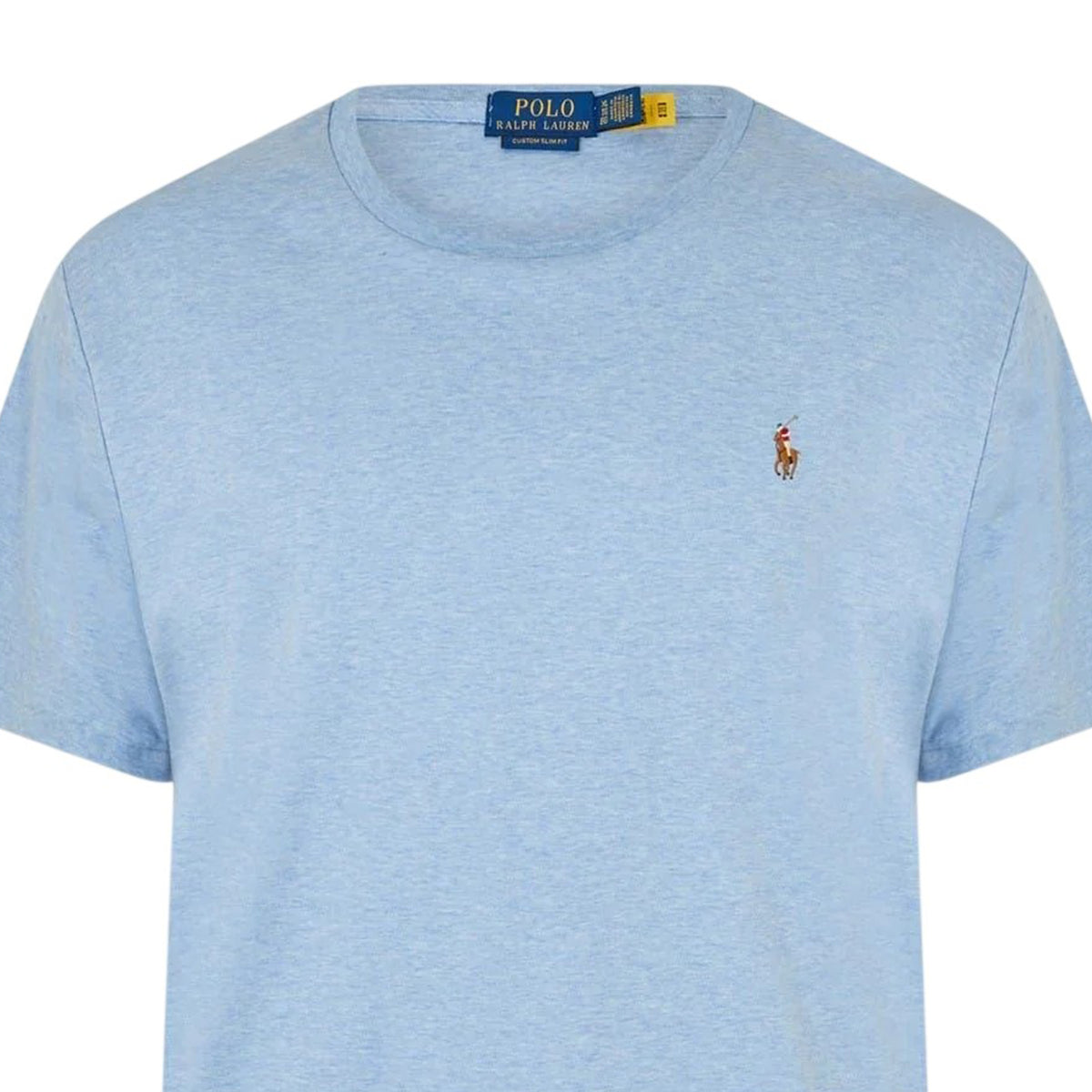 Light Heather Blue - Side - Ralph Lauren Mens Pima Cotton Regular T-Shirt