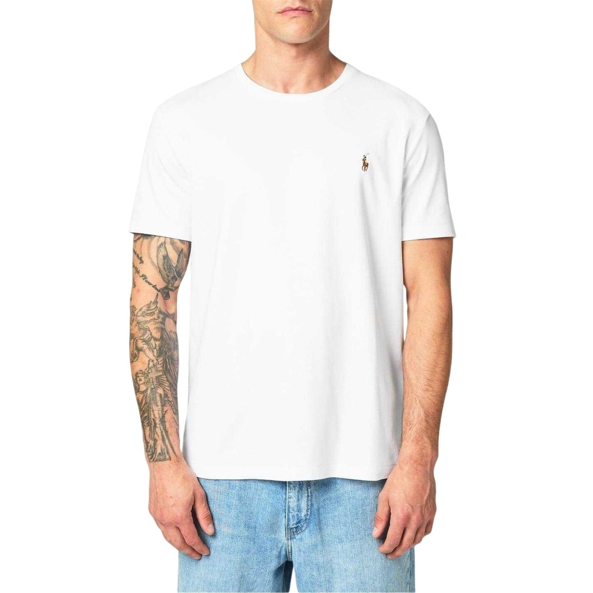 White - Lifestyle - Ralph Lauren Mens Pima Cotton Regular T-Shirt