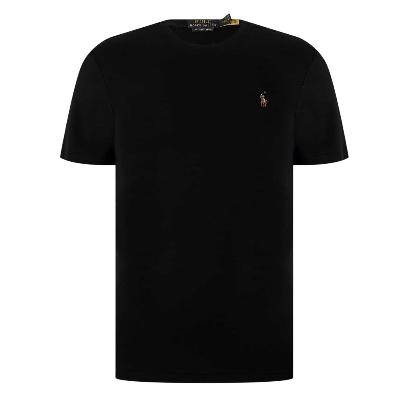 Black - Front - Ralph Lauren Mens Pima Cotton Regular T-Shirt