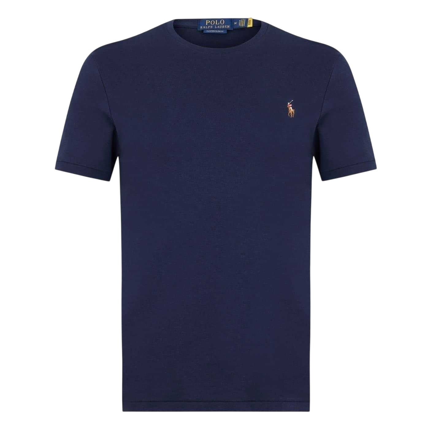 Blue - Front - Ralph Lauren Mens Pima Cotton Regular T-Shirt