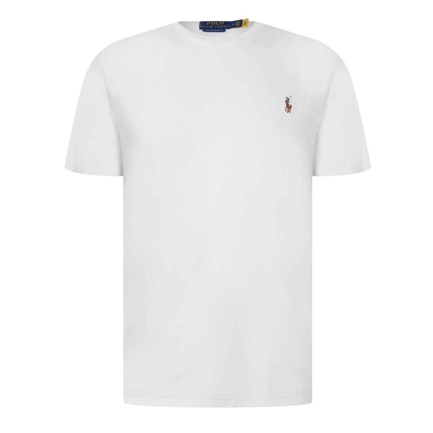White - Front - Ralph Lauren Mens Pima Cotton Regular T-Shirt