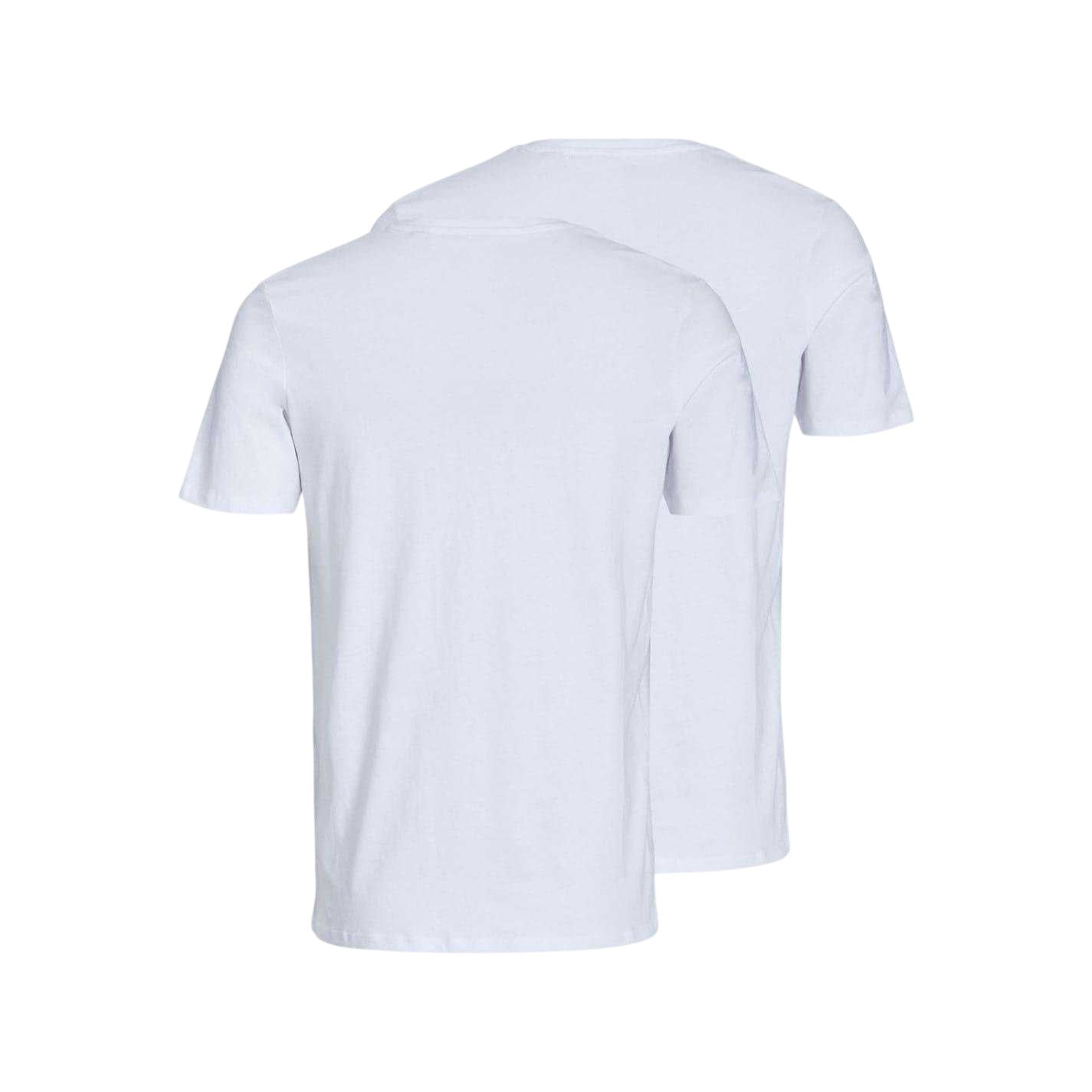 White - Back - Jack And Jones Mens V Neck Regular T-Shirt (Pack of 2)