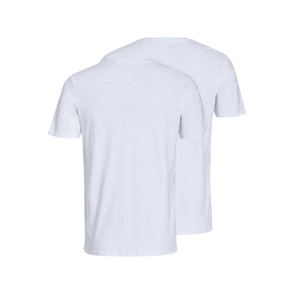 White - Back - Jack And Jones Mens V Neck Regular T-Shirt (Pack of 2)