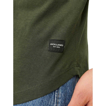 White-Black-Navy-Forest - Back - Jack And Jones Mens Noa Crew Neck T-Shirt (Pack of 5)