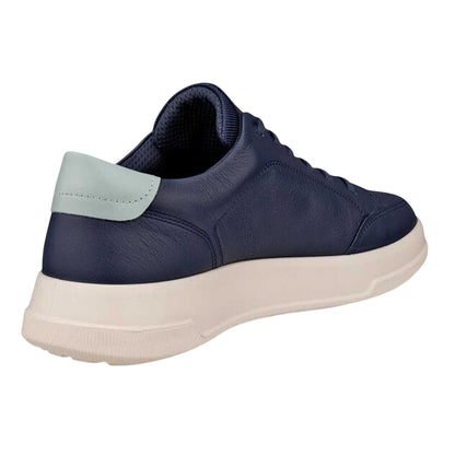 Navy - Back - Ecco Womens-Ladies Move Leather Court Shoes