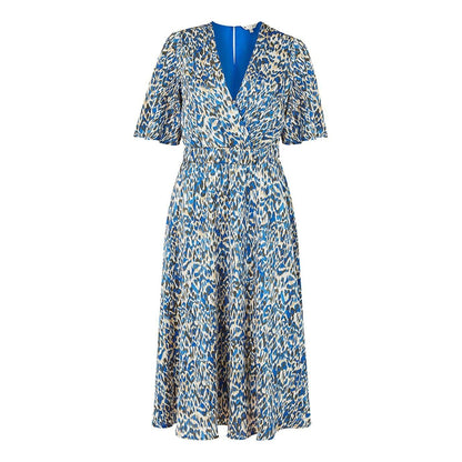 Blue - Front - Yumi Womens-Ladies Animal Print Skater Dress