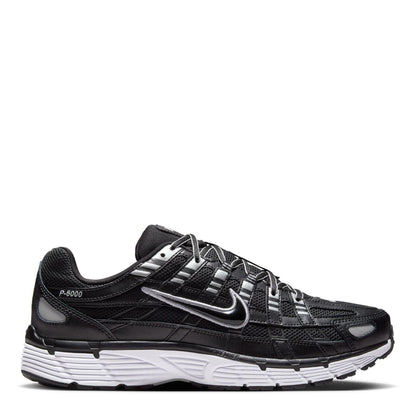 Black-White-Silver - Front - Nike Mens P-6000 Chunky Sole Trainers