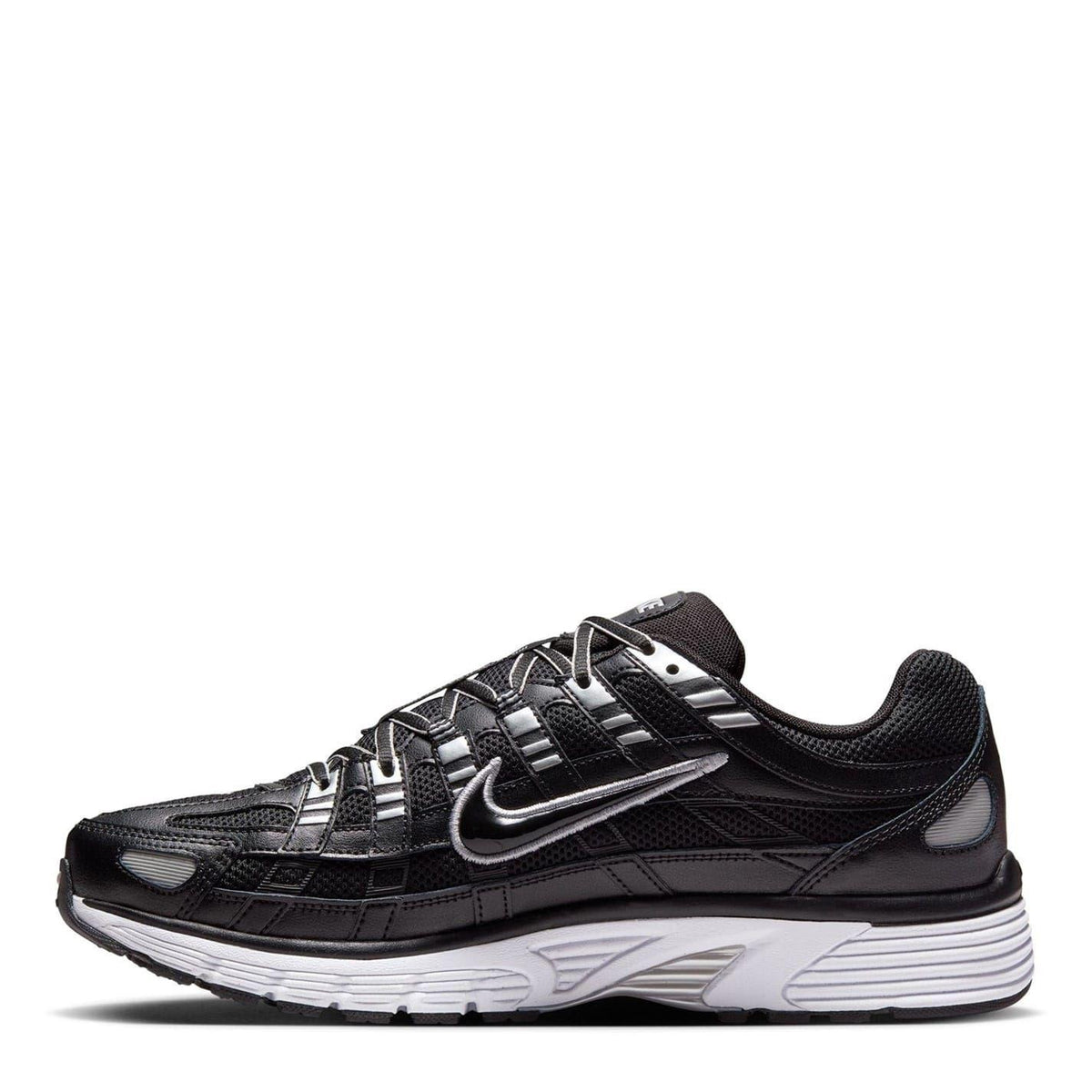 Black-White-Silver - Back - Nike Mens P-6000 Chunky Sole Trainers