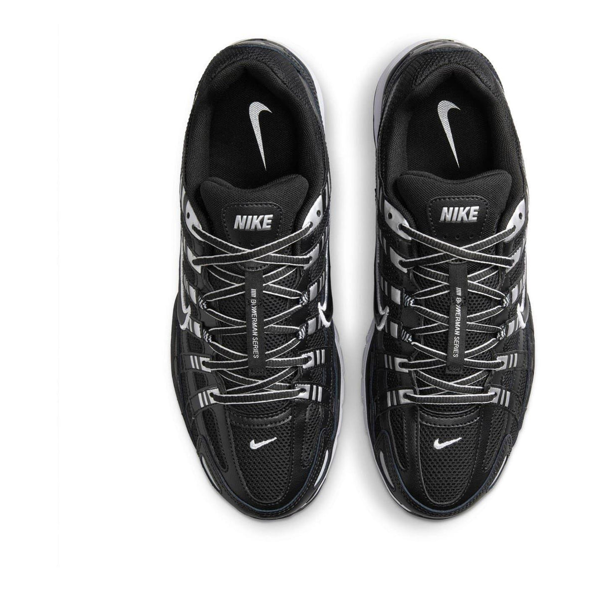 Black-White-Silver - Pack Shot - Nike Mens P-6000 Chunky Sole Trainers