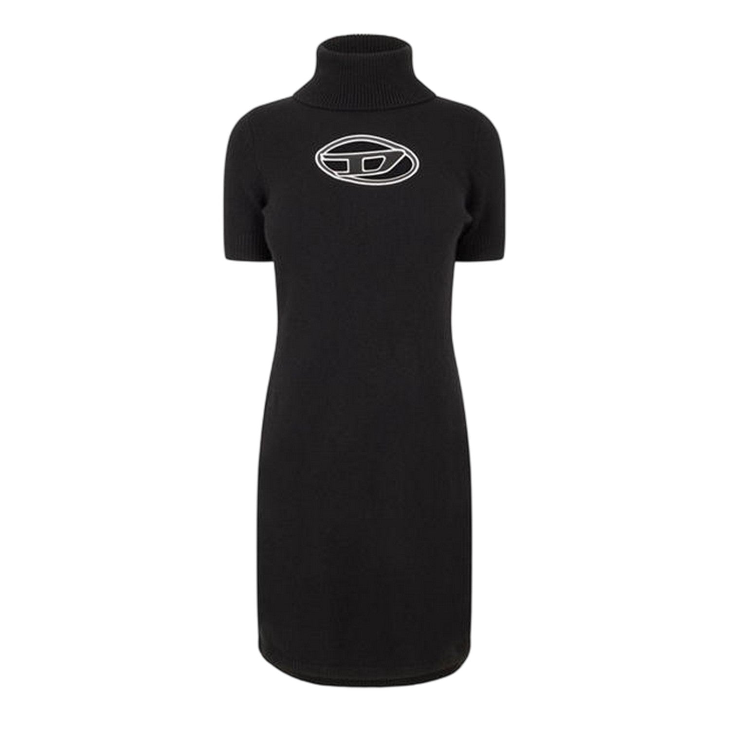 Black - Front - Diesel Womens-Ladies Argaret Turtle Neck Bodycon Mini Dress