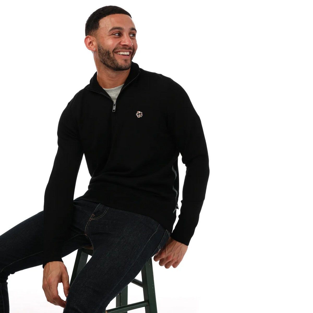 Black - Lifestyle - Ted Baker Mens Tooting Half Zip Sweatshirt