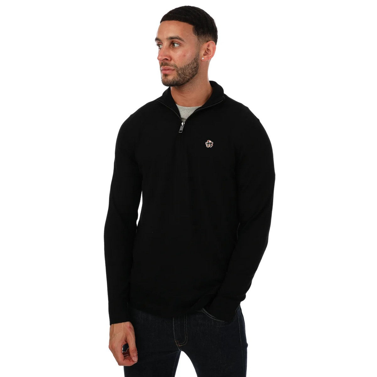 Black - Front - Ted Baker Mens Tooting Half Zip Sweatshirt