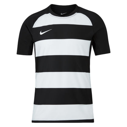 Black-White - Front - Nike Mens Contrast Striped Crew Neck Raglan Rugby T-Shirt
