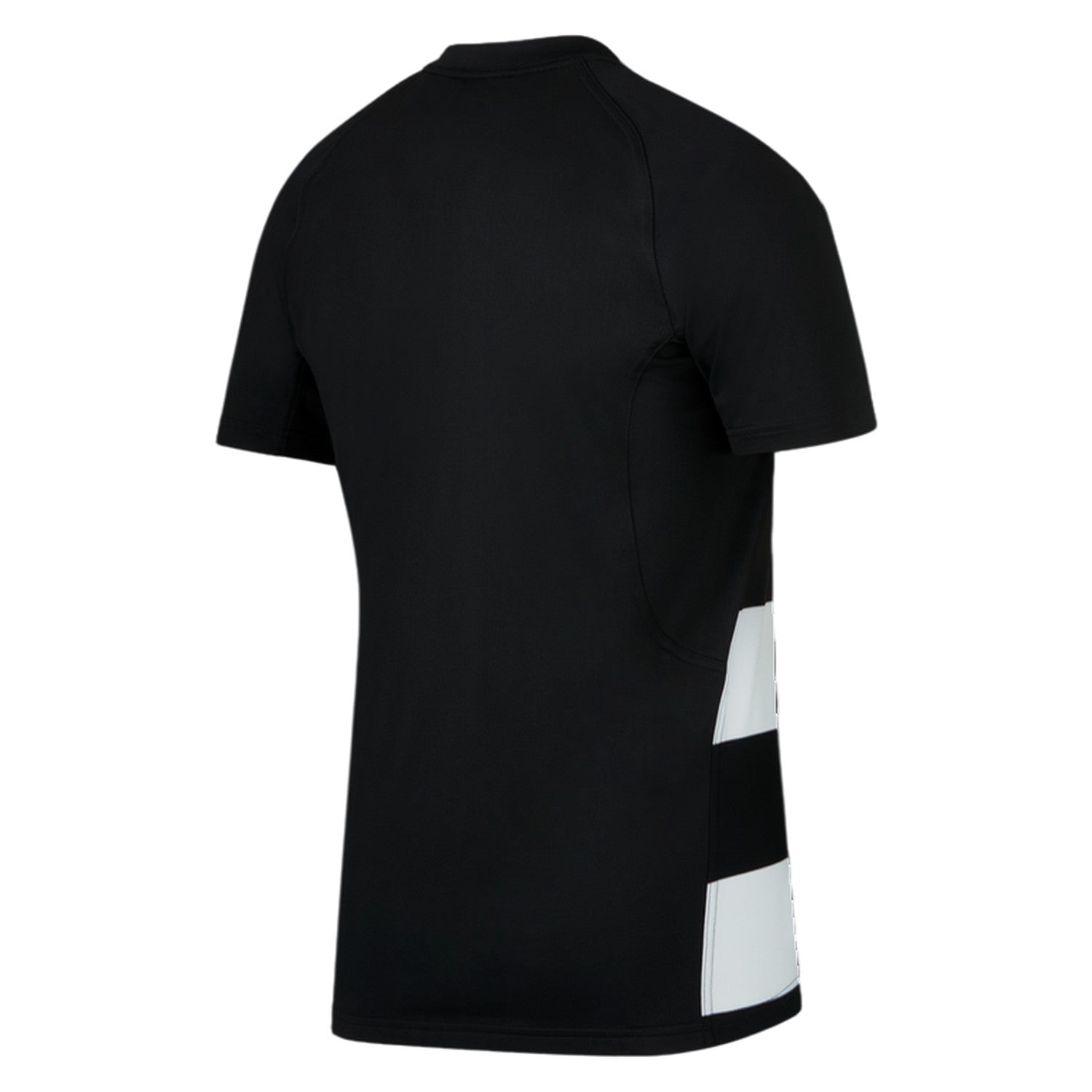 Black-White - Back - Nike Mens Contrast Striped Crew Neck Raglan Rugby T-Shirt