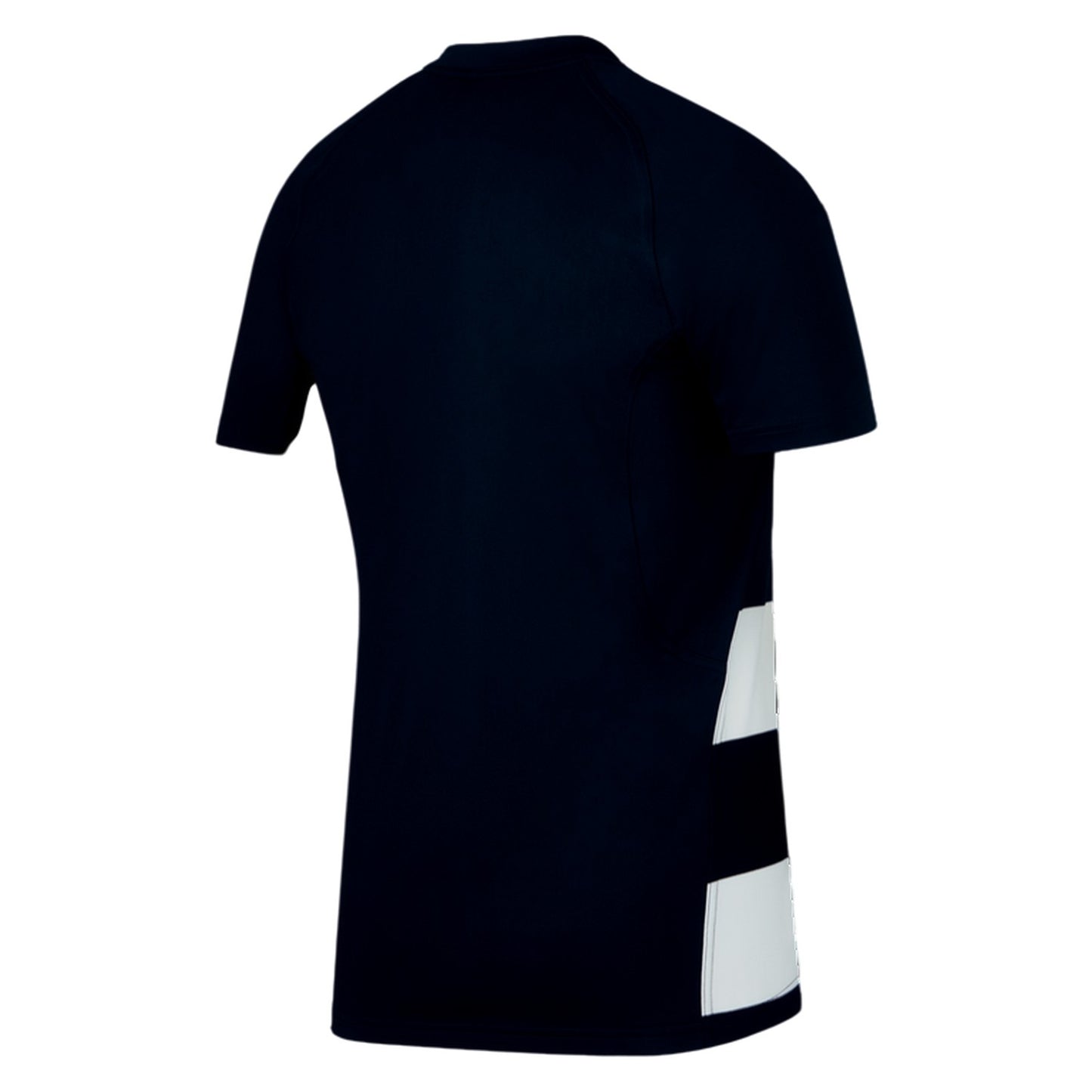 Obsidian Black-White - Back - Nike Mens Contrast Striped Crew Neck Raglan Rugby T-Shirt